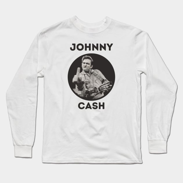 johnny cash || dark Long Sleeve T-Shirt by claudia awes